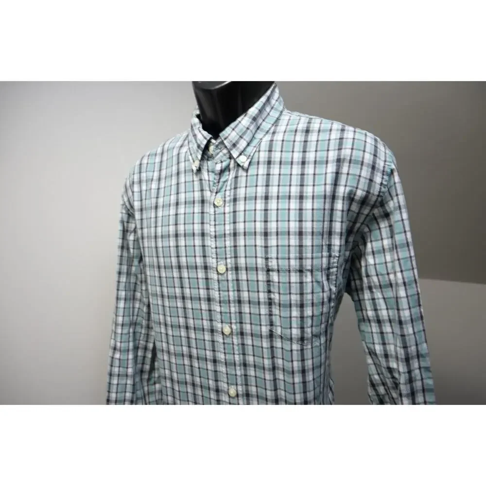 J Crew Dress Shirt Plaid Tailored Fit Long Sleeve Button‎ Up Casual Mens Large